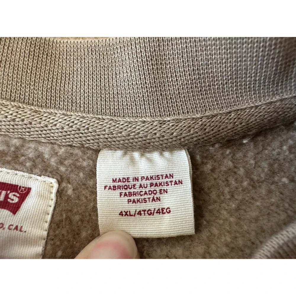 Levi's Men's Crewneck Sweatshirt Size 4XL Tan Pullover Relaxed Fit